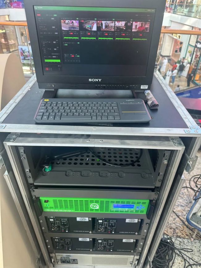 现场部署的TVU RPS Link 5G远程制作系统正在传输5路直播信号